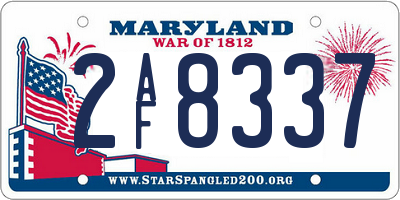 MD license plate 2AF8337