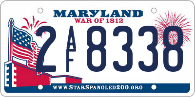 MD license plate 2AF8338