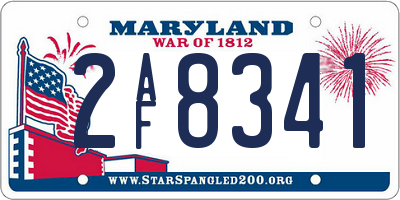MD license plate 2AF8341
