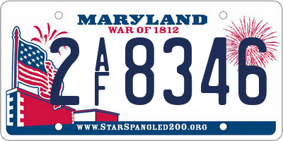MD license plate 2AF8346