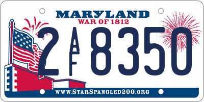 MD license plate 2AF8350