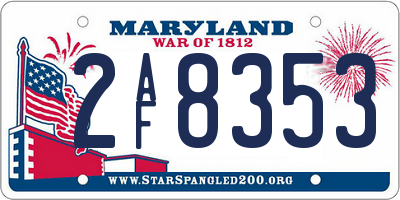 MD license plate 2AF8353