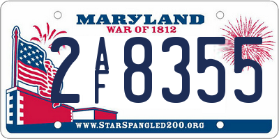 MD license plate 2AF8355