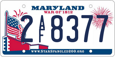 MD license plate 2AF8377