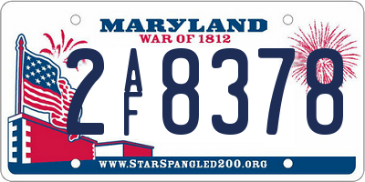 MD license plate 2AF8378