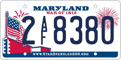 MD license plate 2AF8380