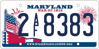 MD license plate 2AF8383