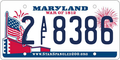 MD license plate 2AF8386