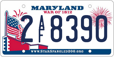 MD license plate 2AF8390