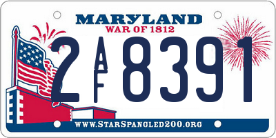 MD license plate 2AF8391
