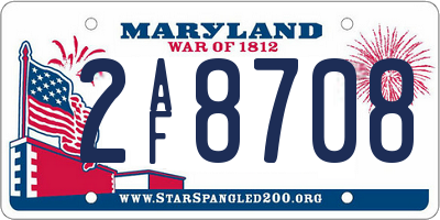 MD license plate 2AF8708