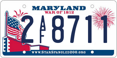 MD license plate 2AF8711
