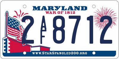 MD license plate 2AF8712