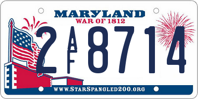 MD license plate 2AF8714