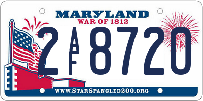 MD license plate 2AF8720