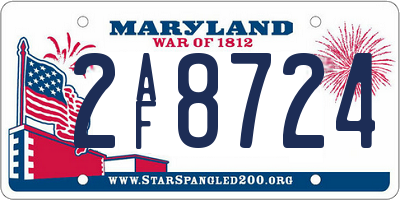 MD license plate 2AF8724
