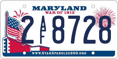 MD license plate 2AF8728