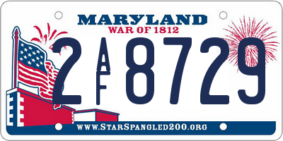 MD license plate 2AF8729