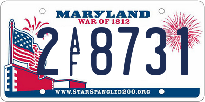MD license plate 2AF8731
