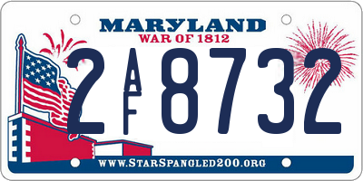MD license plate 2AF8732