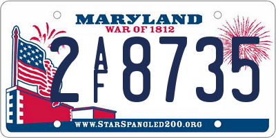 MD license plate 2AF8735