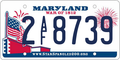 MD license plate 2AF8739
