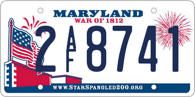 MD license plate 2AF8741