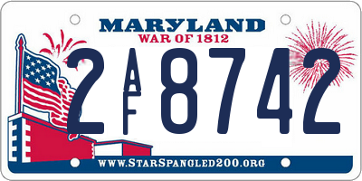 MD license plate 2AF8742