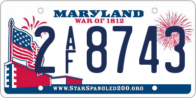 MD license plate 2AF8743