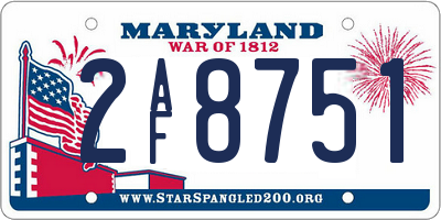 MD license plate 2AF8751