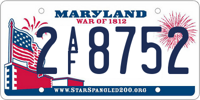 MD license plate 2AF8752