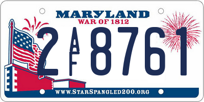 MD license plate 2AF8761