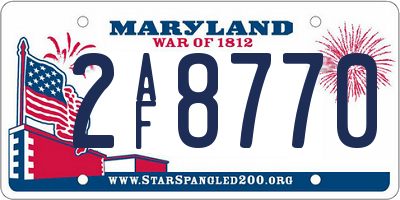 MD license plate 2AF8770