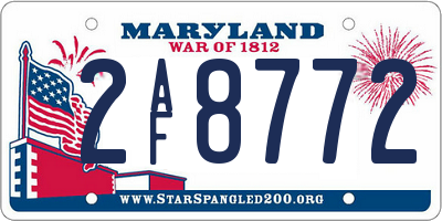 MD license plate 2AF8772