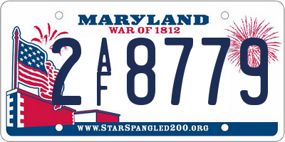 MD license plate 2AF8779