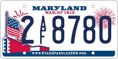 MD license plate 2AF8780
