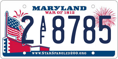 MD license plate 2AF8785