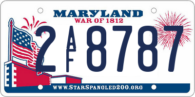 MD license plate 2AF8787