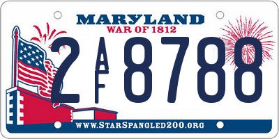 MD license plate 2AF8788