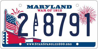 MD license plate 2AF8791