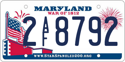 MD license plate 2AF8792