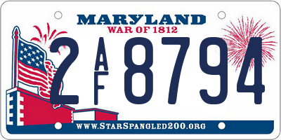 MD license plate 2AF8794