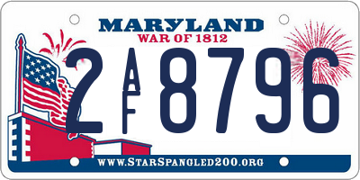 MD license plate 2AF8796