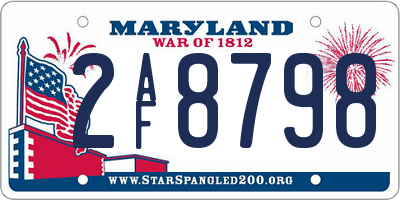 MD license plate 2AF8798