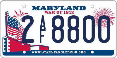 MD license plate 2AF8800