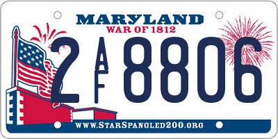 MD license plate 2AF8806