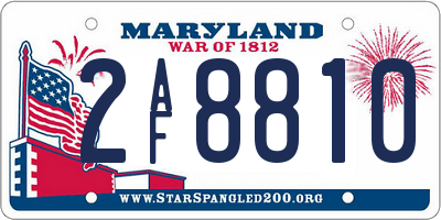 MD license plate 2AF8810
