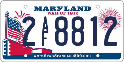MD license plate 2AF8812