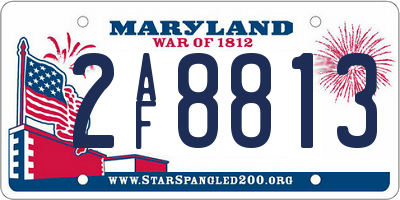 MD license plate 2AF8813
