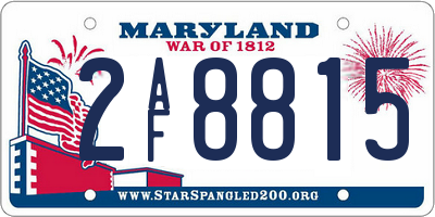 MD license plate 2AF8815